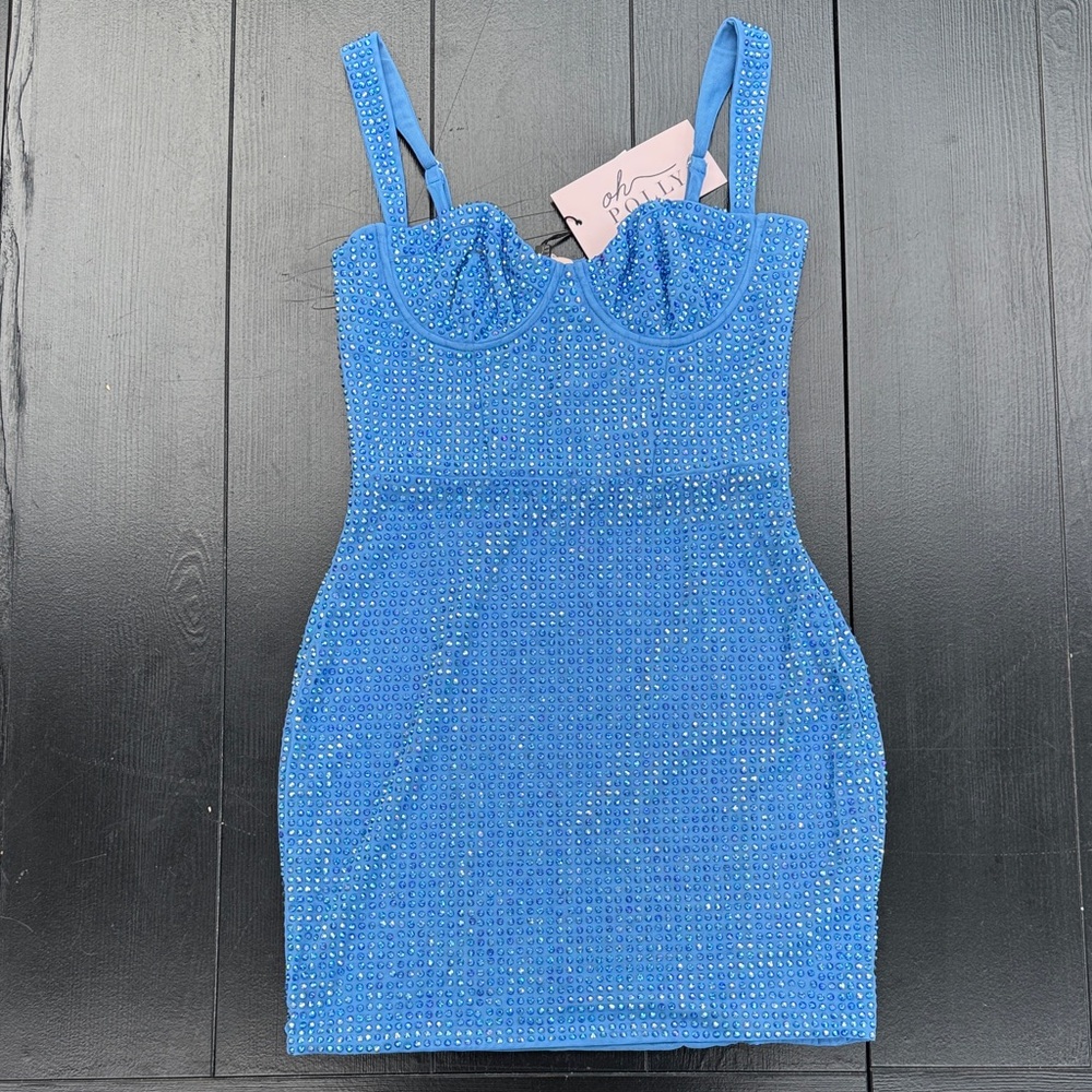 Oh Polly Embellished Sweetheart Corset Mini Dress